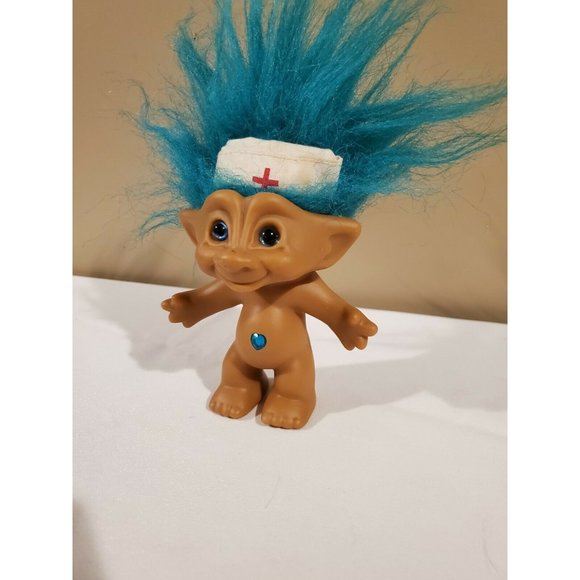 Nurse Troll, Teal Hair, 8" Long - Picture 3 of 6